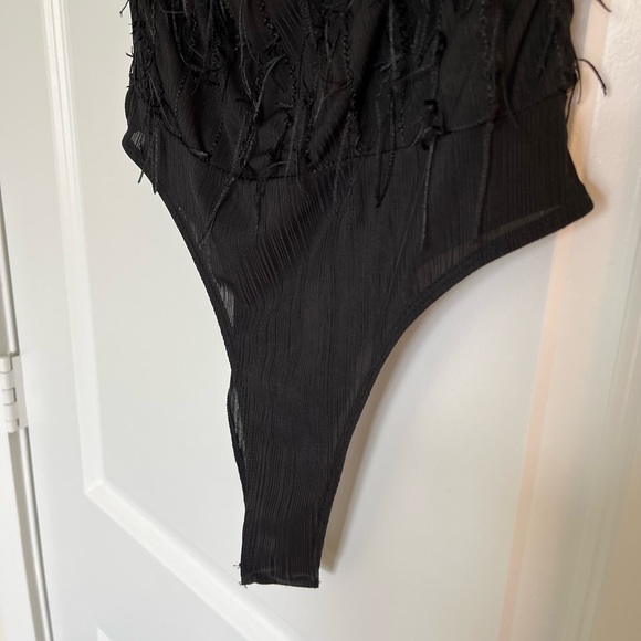 Zara Cowl Neck Fringe Bodysuit - Picture 5 of 6